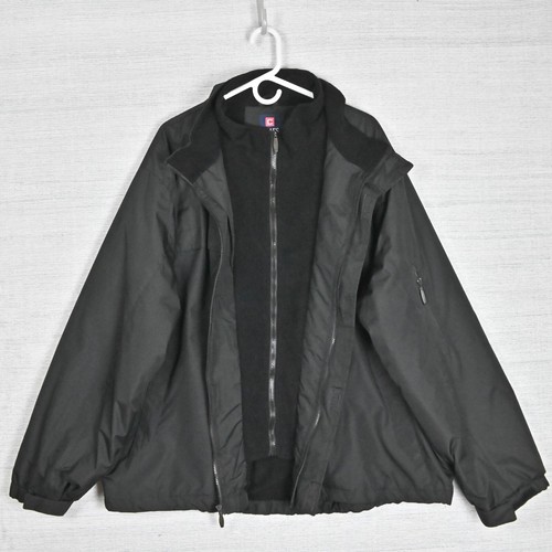 Chaps Softshell Fleece Lined Waterproof Windproof Thermal Black Rain Jacket 3XB - Picture 5 of 24