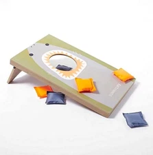 Sunnylife Kids Mini Shark Attack Wood Cornhole Game Smoth Surface Olive 19"X 12"