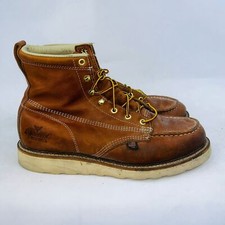 THOROGOOD MENS SLIP-RESISTANT TOBACCO 6" MOC TOE LACE UP WORK BOOTS SIZE 11.5D