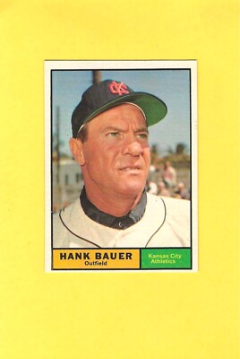1961 Topps #398 Hank Bauer KC Athletics NM to MINT Beauty