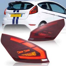 Pair Vland Led Rear Tail Lights For Ford Fiesta Hatchback 2009-2017 St Red Lens