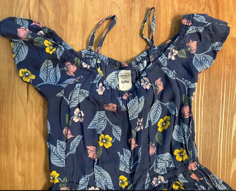 VESTIDO FLORAL CARTER'S TIRANTES TALLA 6/6X Foto 3 de 3