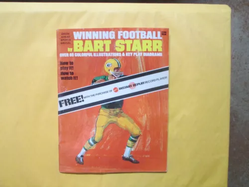 WINNING FOOTBALL by BART STARR MAGAZINE  MATTEL INSTANT REPLAY RECORD PLAYER