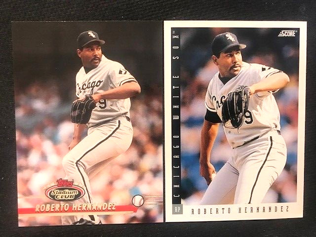 MLB - Roberto Hernandez 1993 Topps Stadium Club & 1993 Score Baseball White Sox