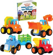 Construction Play Set for Kids Ages 18 Months Toddler Toy Truck Set w Book NEW