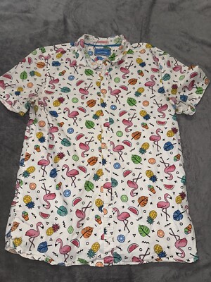 MLT Made to Live Shirt Men s ButtonSlim Fit M Watermelon/pineapple/lime/flamingo