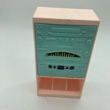 1995 Barbie So Much To Do Living Room Stereo Only peach and aqua Barbie House