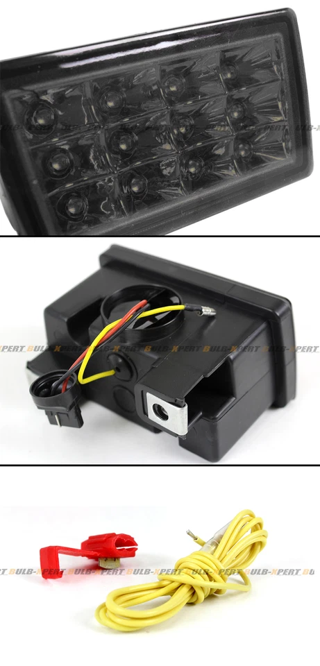 FOR 11-17 SUBARU WRX STi SMOKE REAR BUMPER LED BRAKE LAMP W/ BRACKET+ WIRING KIT - Изображение 4 из 4
