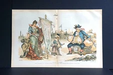New York State as RICH OLD MISER MILLIONS 1891 CHICAGO WORLD'S FAIR Judge Print
