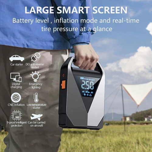 Jump Starter with Air Compressor, Portable 12000mAh Car Battery Jumper Starter - Picture 10 of 18