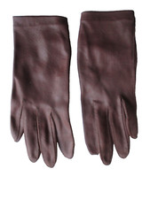 Women's Van Raalte Brownish Burgundy Nylon Gloves 6-1/2 Vintage Made in USA NWOT