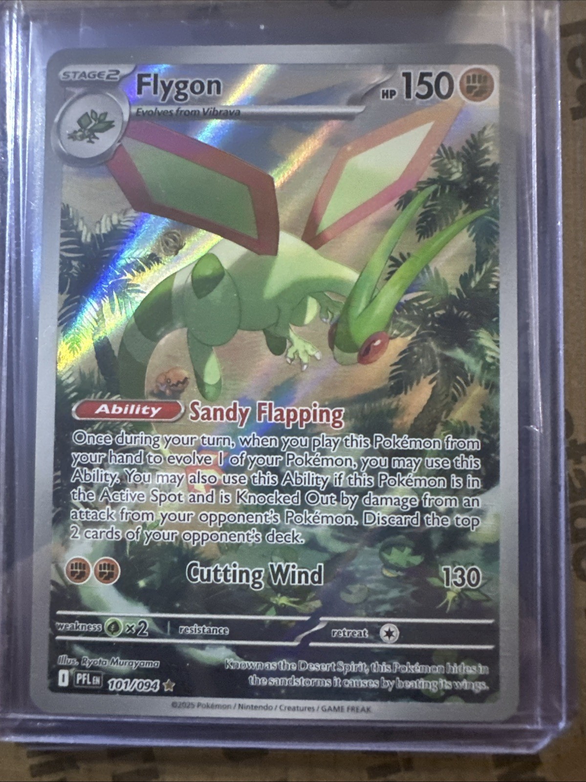 Flygon 101/094 Illustration Rare, Phantasmal Flames, Full Art Holo, Pokemon TCG