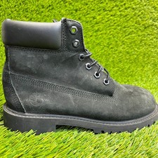 Timberland Premium 6-Inch Boys Size 3Y Black Outdoor Leather Waterproof Boots