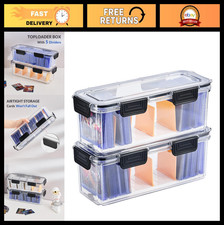 Large Trading Card Storage Box with 5 Dividers - Holds 165 Toploaders 650 Card