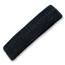 Sports Terry Cloth Stretch Headband, Sweat Band, Sweatband Large Size - Black