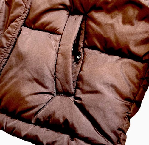 GB Girls Crop Puffer Jacket Medium 8 Short Chocolate Brown Zip Up School BTS - Picture 5 of 10
