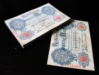 LOT 50 Banknoten 20 Mark 1910 ::: GERMANY Ro.40