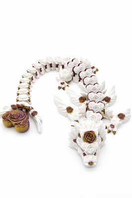 Heart & Rose Dragon - Articulated Decor Dragon - 3D Printed