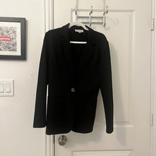 Philosophy Republic Clothing Black Single Button Stretch Knit Blazer Size M