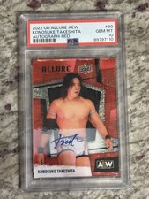 2022 Upper Deck AEW Allure Konosuke Takeshita RC Red Rainbow Auto PSA 10 #30