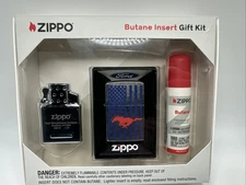 Zippo Authentic Ford Mustang Design 48754 Double Torch Butane Lighter Gift Set