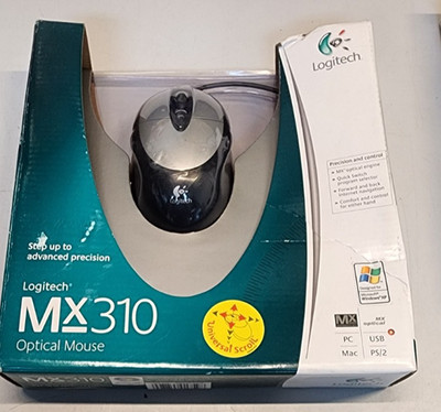 NEW Logitech MX310 Optical Mouse USB PS/2 SILVER BLACK