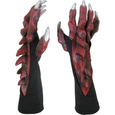 Red Dragon Claw Hands Adult Halloween Costume Gloves Cosplay Halloween Unisex