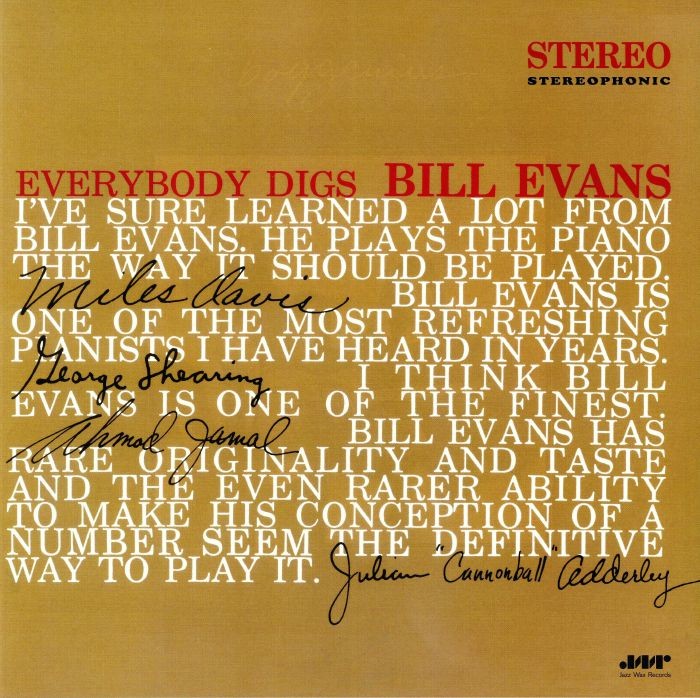 EVANS, Bill - Everybody Digs (remastered) - limited 180 gram audiophile vinyl LP