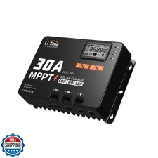 LiTime 30 Amp MPPT 12V/24V/Auto DC Input Solar Charge Controller