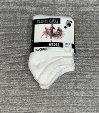 Vintage Socks Twin City Cushioned Ankle Sports White Tennis USA Men s 10-13 New