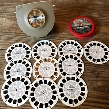 Vintage Model H View Master Lighted Viewer GAF Beige w/Reels Disney Lot