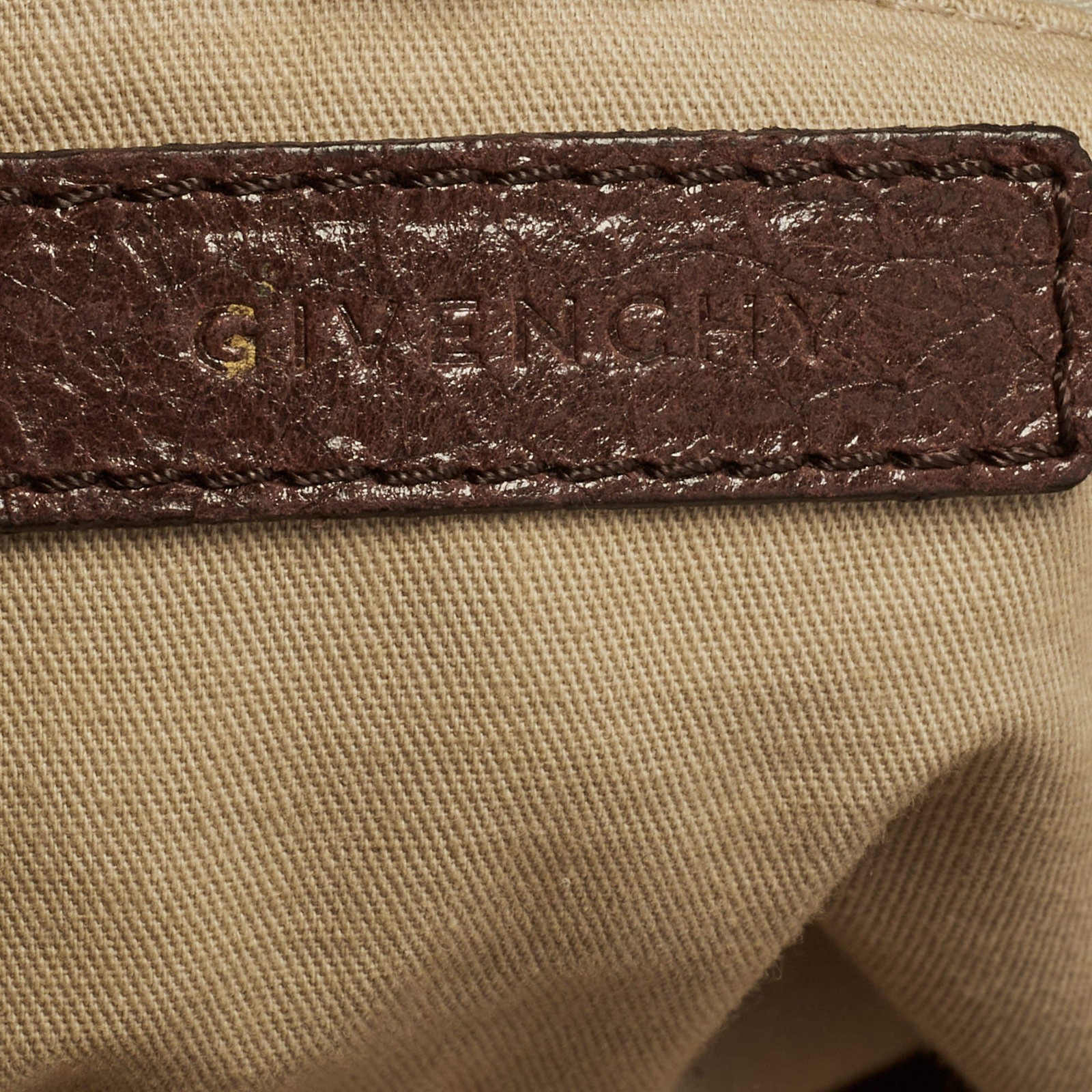Givenchy Nightingale Medium Brown Crackled Effect Leather Satchel — image 11