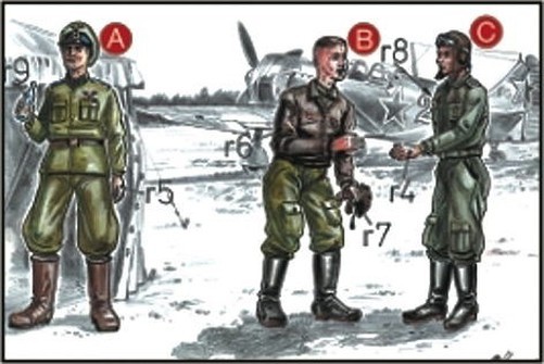 Cmk 129-F72047 - 1:72 Soviet Pilots and Mechanics - New