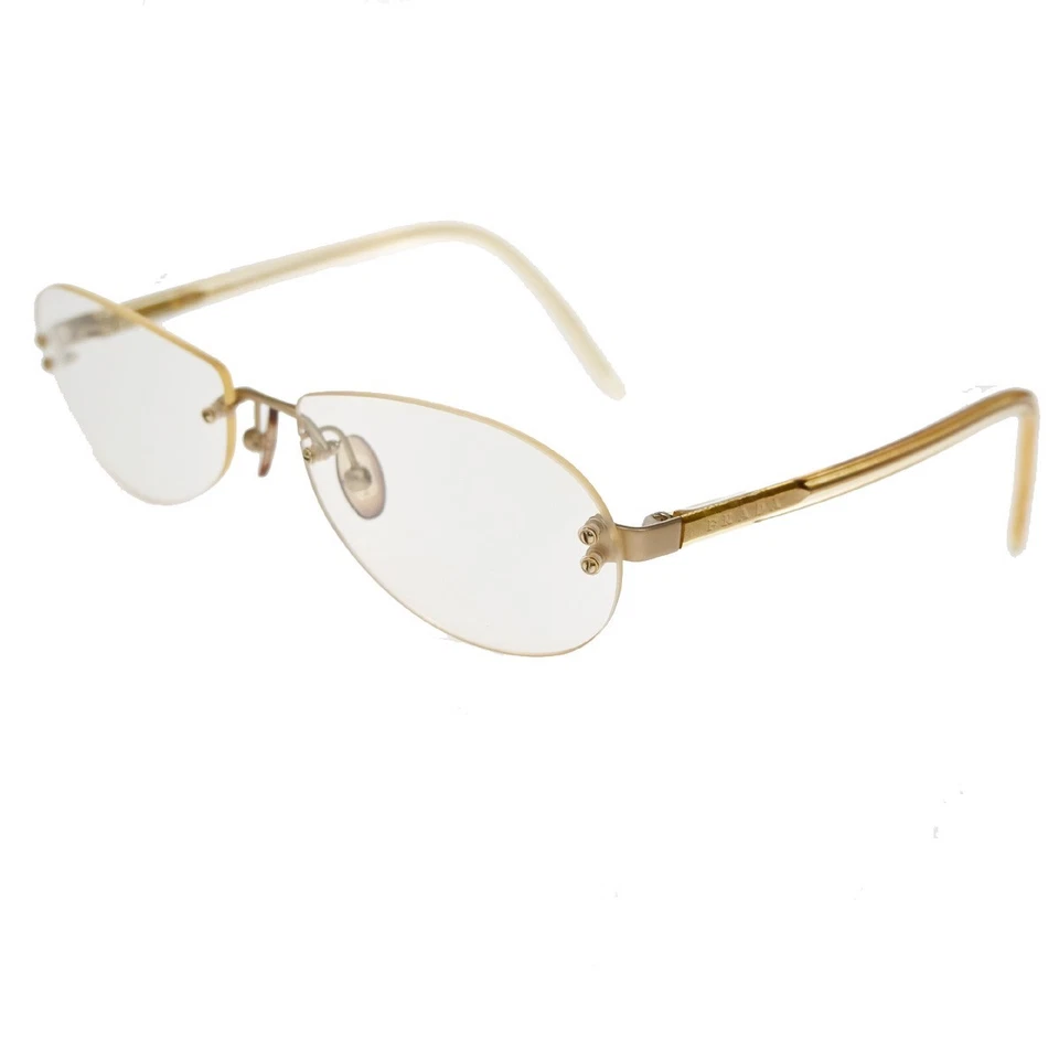 Gafas con logotipo de PRADA ojos eran de plástico VPR 60C/N dorado beige transparente Italia 03KB572 Foto 2 de 4