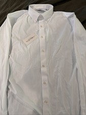 NWT Collars  Co Apex Performance Dress Shirt Large Solid White Button Collar