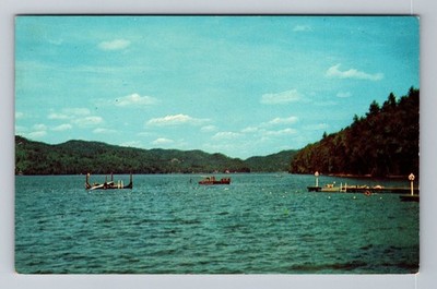 Lake Morey VT-Vermont, Lake Morey, Ruins of Pier, Vintage Postcard