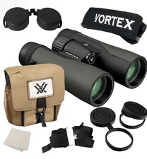Vortex Optics Crossfire HD 10x42 Green Binocular, Case, Harness, Eye Cover Lot