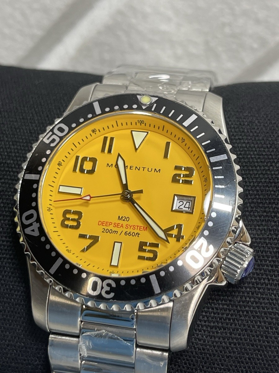 MOMENTUM M20 DSS Diver 42mm SS Quartz Yellow Dial DN22R515371 | eBay