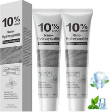 2Pcs 10 Hydroxyapatite Toothpaste,Nano-Hydroxyapatite Toothpaste 4.23 oz