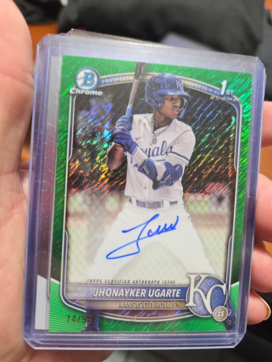 Jhonayker Ugarte 2025 Bowman Chrome True Green Auto Refractor /99 #CPA-JU