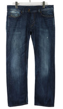 DIESEL Viker-R-Box 008SS Jeans Men's W34/L32 Blue Denim Faded Whiskers Straight