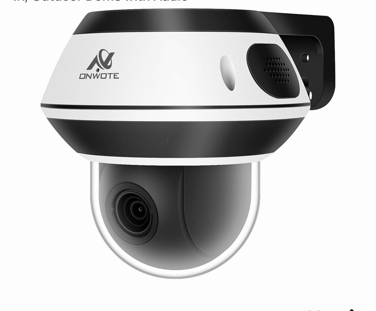 ONWOTE PTZ PoE IP Security Camera, 350&deg; Pan 87&deg; Tilt 5X Optical Zoom 4K 8MP,