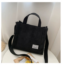 2026 Black Corduroy Small Square Bag Women Handbag Crossbody Bag for Daily Use