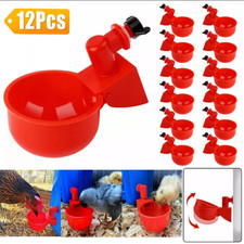 12 PCS Automatic Chicken Water Cups, Red Chicken Water Feeder for Chicks,Duck