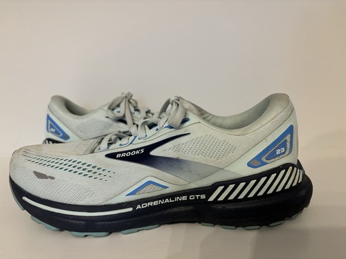 Brooks Womens Adrenaline GTS 23 Gray Running Shoes Sneakers Sz 10.5 D Wide - Picture 2 of 10