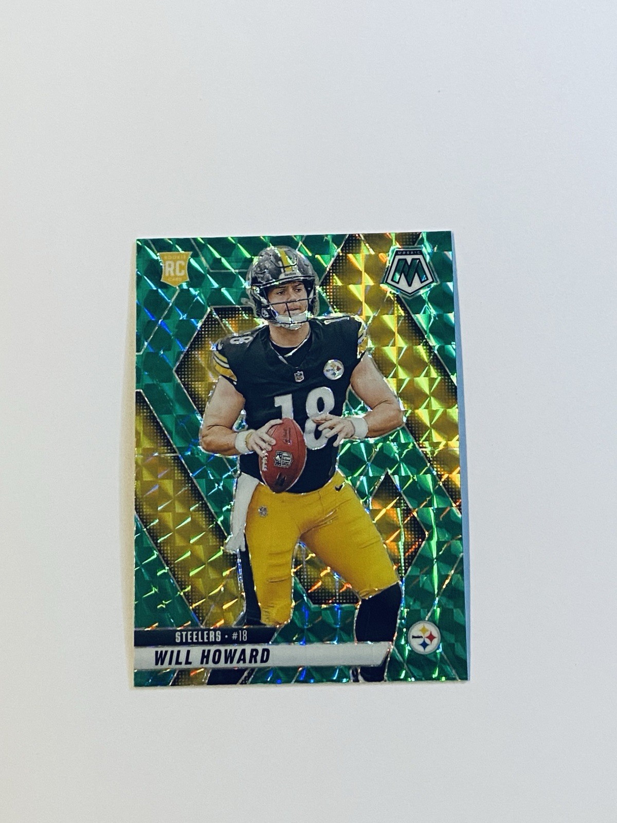 Will Howard Rookie 2025 Panini Mosaic #318 Green Prizm Pittsburgh Steelers
