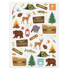 Camping Party Supplies Temporary Tattoos - 44 Metallic Styles  Outdoor Wilderne