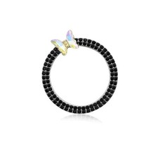 Car Engine Start Stop Button Ring Champagne Blue Butterfly Push Start Button