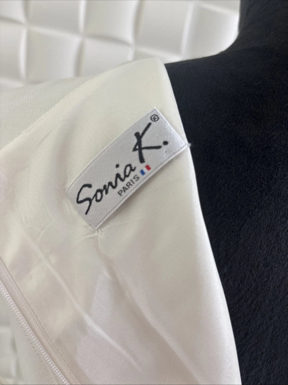 OFF WHITE Abito Sonia K Tg 8 10 Manica Corta Off Bianco Avorio NUOVO Con Etichetta Made In Frence ��