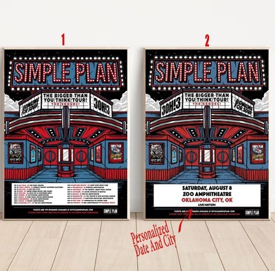 Custom Simple Plan Bigger Than You Think! US Tour 2026 Poster